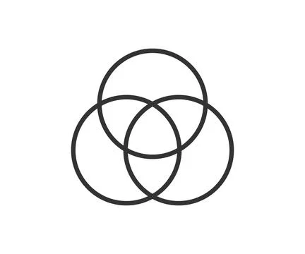 Three circle icon. Circle line infigraphic symbol. Sign triple vector. Stock Illustration