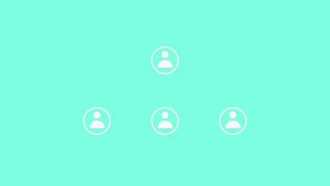 Three circles arranged in triangular formation on teal background. Triangul.. Stock Footage 337567415