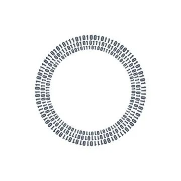 Three circles binary circuits, future technology, cyber security concept, vector 스톡 일러스트