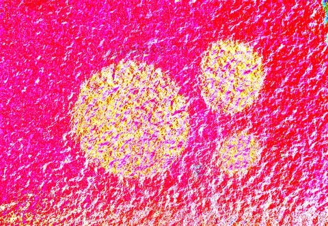 Three circles of different sizes, abstraction, large round spots. Stock Photos