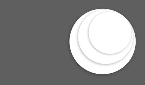 Three circles overlaps soft shadow on gray ready to prints Stock Illustration