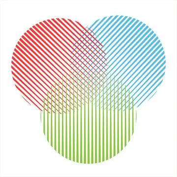 Three circles with transition Abstract simple logo for app or business Stock Illustration