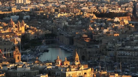 Three cities, buildings, churches. Malta island Stock Footage 278055403