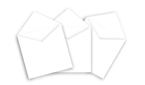 Three clear envelopes isolated on white background Stock Illustration