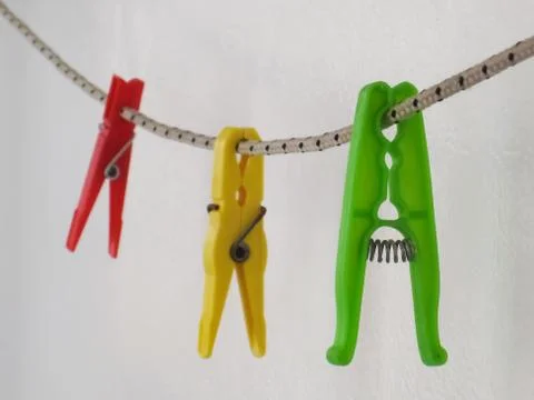 Three clothespin 스톡 사진