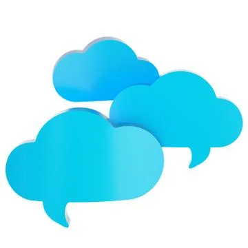 Three cloud shaped text bubbles Stock Illustration
