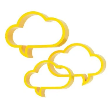 Three cloud shaped text bubbles Stock Illustration