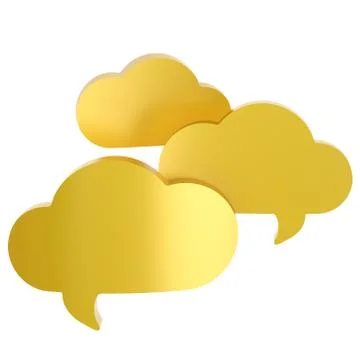 Three cloud shaped text bubbles Stock Illustration