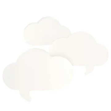 Three cloud shaped text bubbles Stock Illustration