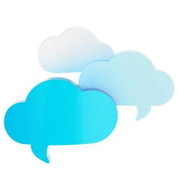 Three cloud shaped text bubbles Stock Illustration