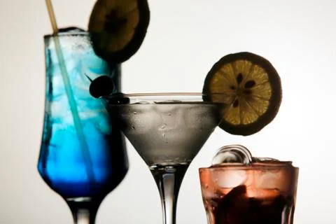 Three cocktails Stock Photos