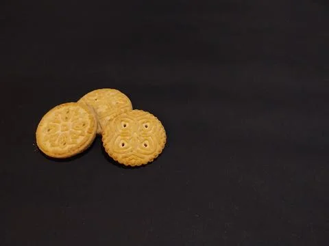 Three coconut flavored biscuits Stock Photos