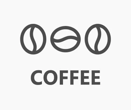 Three coffee beans line symbol. Vector illustration. Stock Illustration