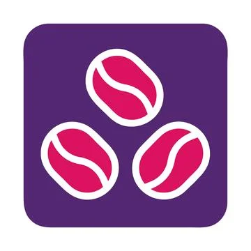 Three coffee beans on a purple background with a white line イラスト素材
