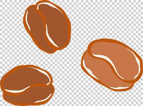 Three Coffee Beans Whimsical Illustration Stock-Illustration