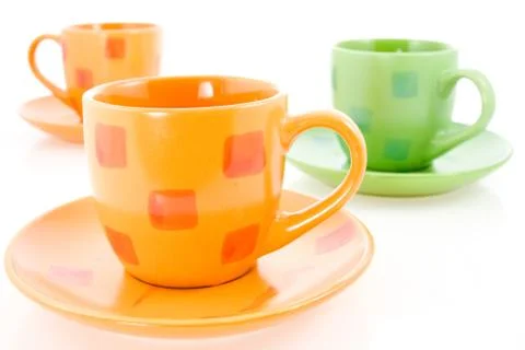 Three coffee cups Stock Photos