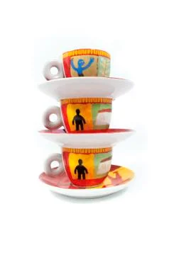 Three coffee cups Stock Photos