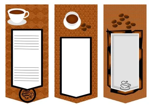 Three coffee menu card Stock Illustration