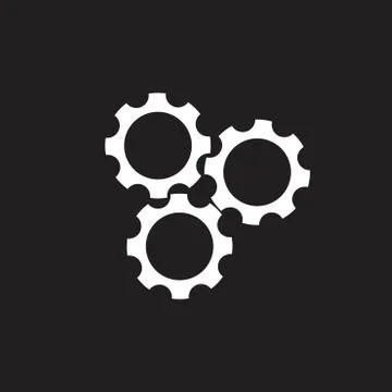Three cog machine symbol logo vector Stock Illustration