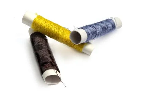 Three coils of sewing threads 写真素材