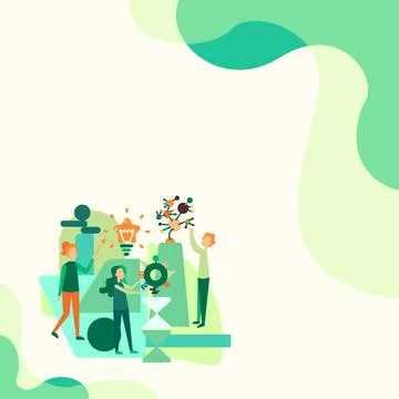 Three Collagues Illustration Practicing Hand Crafts Together. Students Stock Illustration