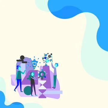 Three Collagues Illustration Practicing Hand Crafts Together. Students Stock Illustration