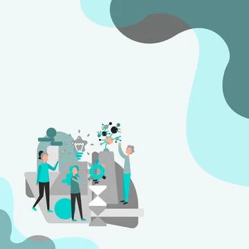 Three Collagues Illustration Practicing Hand Crafts Together. Students Stock Illustration