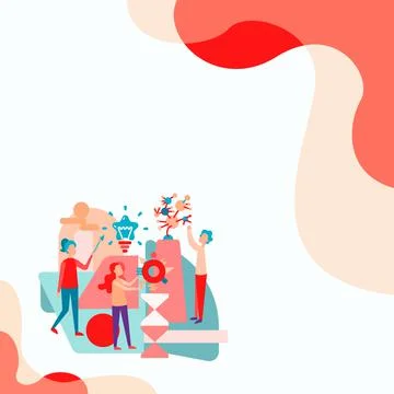 Three Collagues Illustration Practicing Hand Crafts Together. Students Stock Illustration