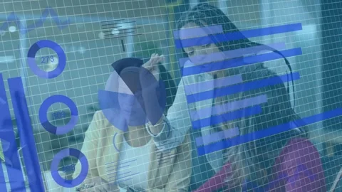Three colleagues pointing at tablet causing peer shifting gaze and comparing Stock Footage 334702993