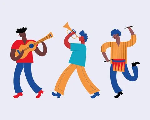 Three colombians protesters Stock Illustration