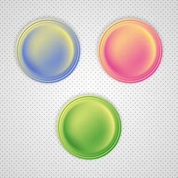 Three color blank badges Stock Illustration