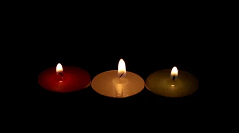 Three color of candles Stock Footage 35624764
