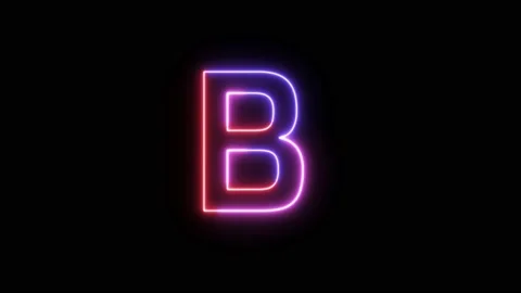 Three Color Neon Text Animation Filing Effect Alphabet B Stock Footage 172053186