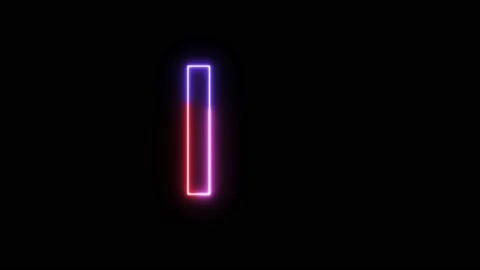 Three Color Neon Text Animation Filing Effect Alphabet I Stock Footage 172053276