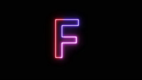 Three Color Neon Text Animation Filing Effect Alphabet F Stock Footage 172053277