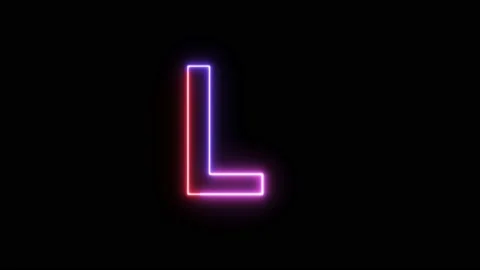 Three Color Neon Text Animation Filing Effect Alphabet L Stock Footage 172053300