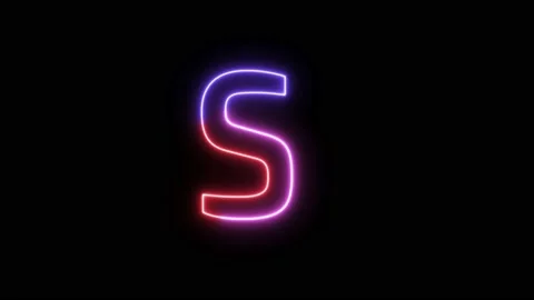 Three Color Neon Text Animation Filing Effect Alphabet S Stock Footage 172053368