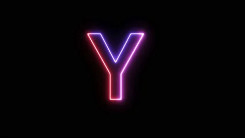 Three Color Neon Text Animation Filing Effect Alphabet Y Stock Footage 172053388