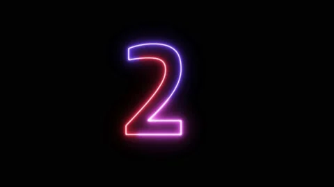 Three Color Neon Text Animation Filing Effect Number 2 Stock Footage 172053419