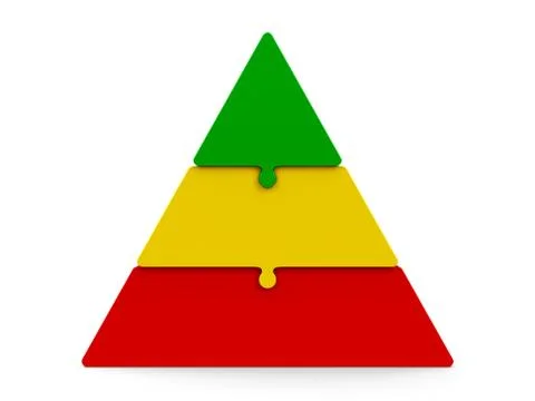 Three color puzzle pyramid Stock Illustration