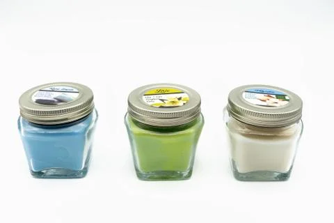 Three Color Sorted Candles Stock Photos