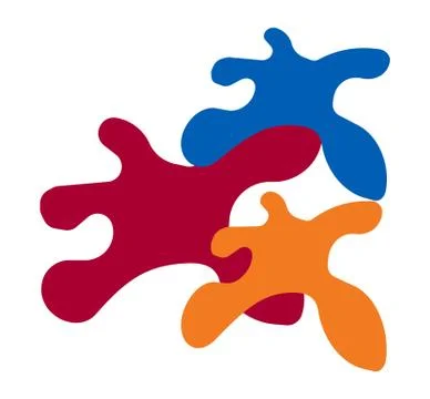 Three color splats Stock Illustration