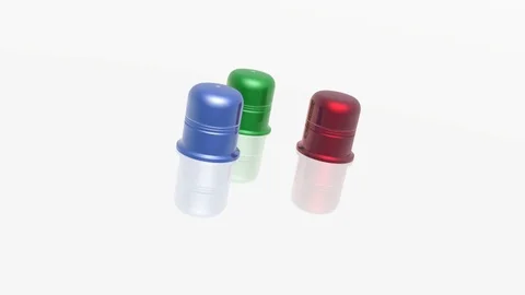 Three color thimbles Stock Footage 106470057
