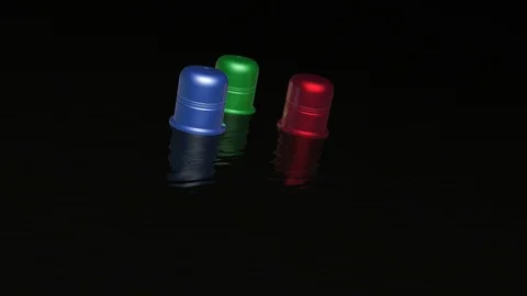 Three color thimbles Stock Footage 106682691
