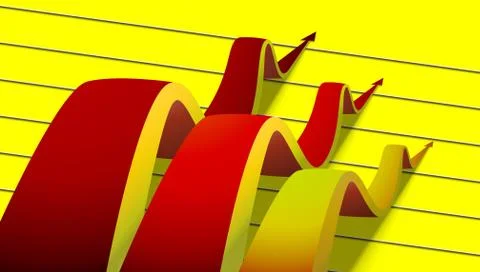 Three colored arrows going up on the strings Stock Illustration