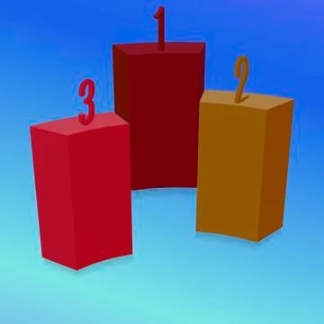 Three colored blocks Stock Illustration