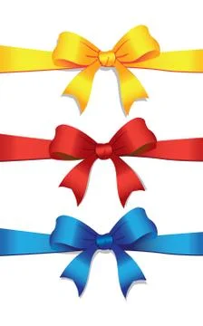 Three colored bows Stock Illustration