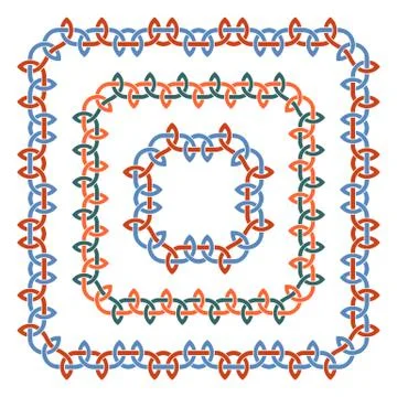 Three colored celtic frames. It consists of patterns. Vector set Stock Illustration