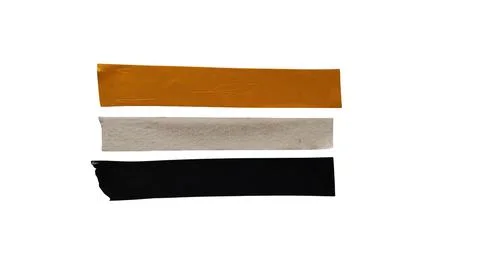 Three colored fabric strips in horizontal layout Stock Photos