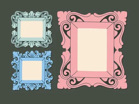 Three colored frames 스톡 일러스트
